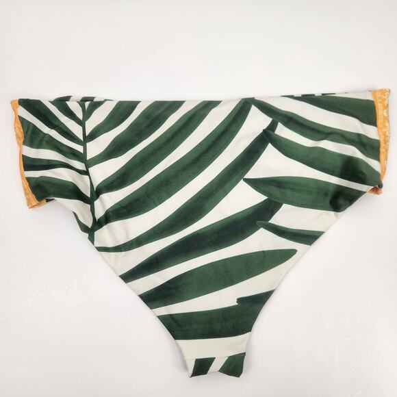 Agua Bendita Lana Bikini Bottom Size 2XL in Green Striped NWT - Picture 3 of 5
